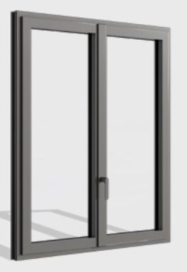 Fenêtre aluminium deux vantaux gris